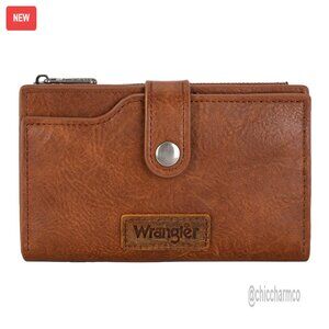 Compact Vegan Leather Bifold Wallet with Zipper ID Window for Women